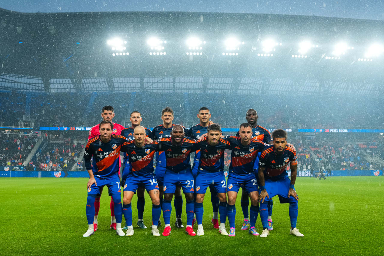 CINCINNATI, OHIO - APRIL 5: FC Cincinnati against New England Revolution on April 5, 2025 at TQL Stadium in Cincinnati, Ohio.