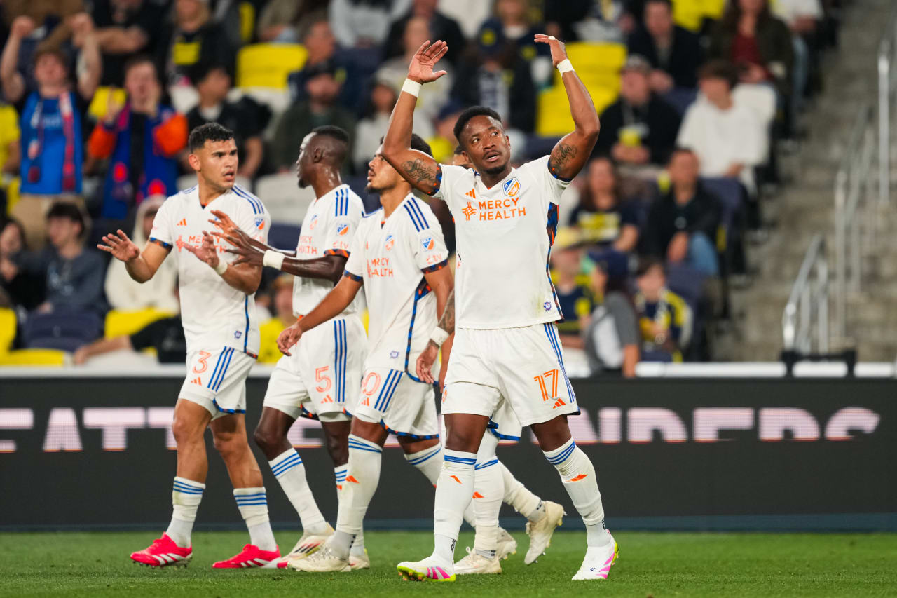 NASHVILLE, TENNESSEE - MARCH 29: Nashville SC against FC Cincinnati on March 29, 2025 at Geodis Park in Nashville, Tennessee.