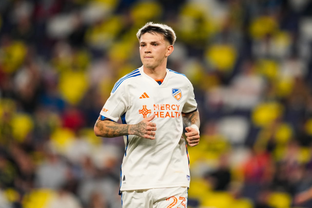 NASHVILLE, TENNESSEE - MARCH 29: Nashville SC against FC Cincinnati on March 29, 2025 at Geodis Park in Nashville, Tennessee.