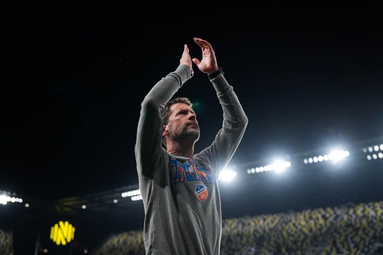 NASHVILLE, TENNESSEE - MARCH 29: Nashville SC against FC Cincinnati on March 29, 2025 at Geodis Park in Nashville, Tennessee.