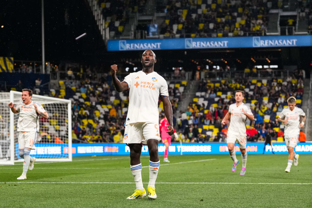 NASHVILLE, TENNESSEE - MARCH 29: Nashville SC against FC Cincinnati on March 29, 2025 at Geodis Park in Nashville, Tennessee.
