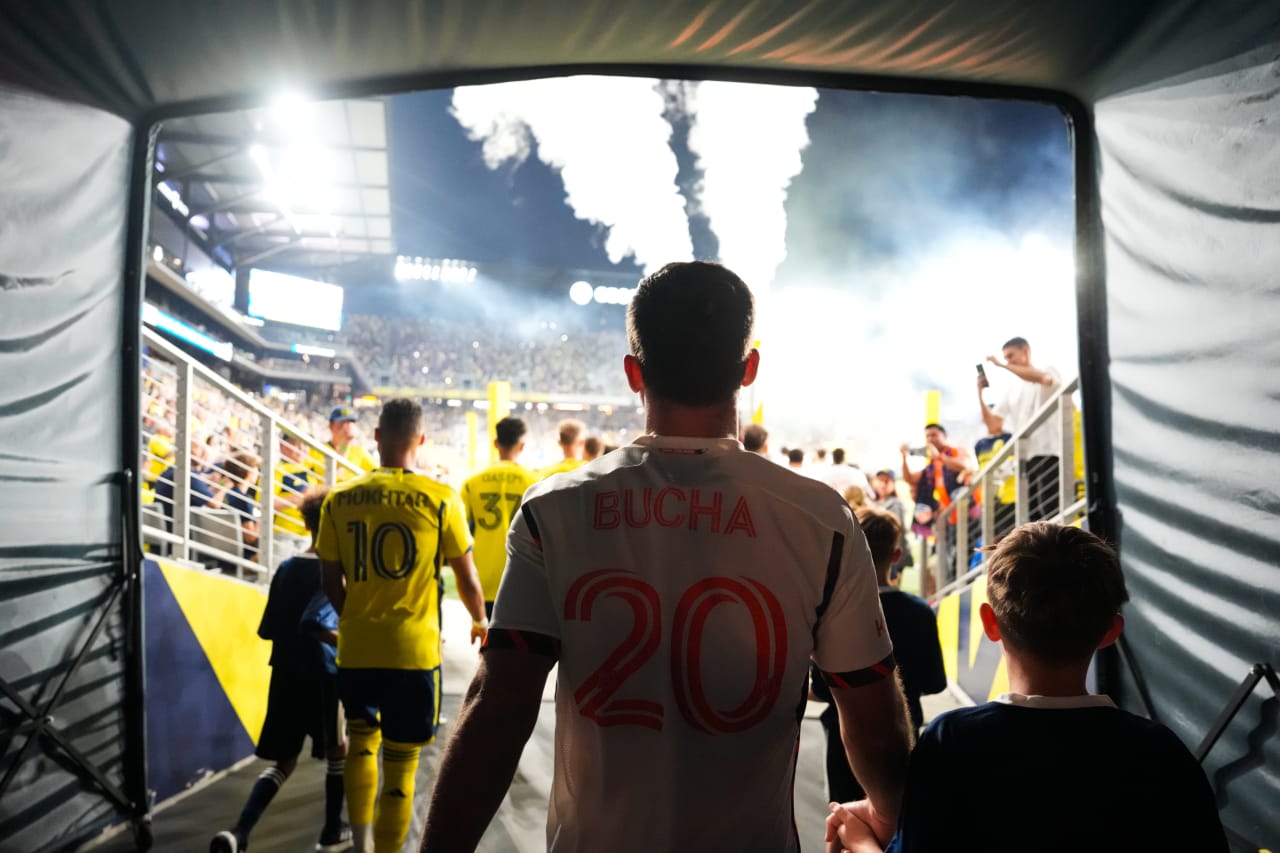 NASHVILLE, TENNESSEE - MARCH 29: Nashville SC against FC Cincinnati on March 29, 2025 at Geodis Park in Nashville, Tennessee.
