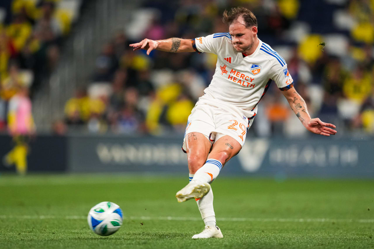 NASHVILLE, TENNESSEE - MARCH 29: Nashville SC against FC Cincinnati on March 29, 2025 at Geodis Park in Nashville, Tennessee.