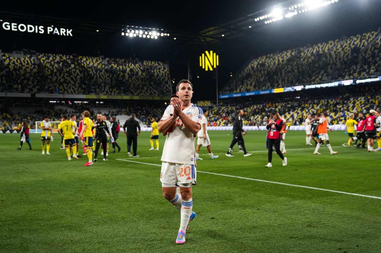 NASHVILLE, TENNESSEE - MARCH 29: Nashville SC against FC Cincinnati on March 29, 2025 at Geodis Park in Nashville, Tennessee.